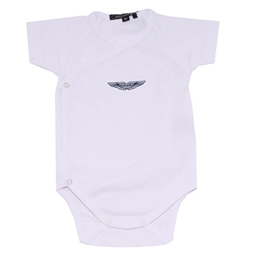 Body blanc en coton premium Aston Martin pour bébé : l'excellence du style 7618W