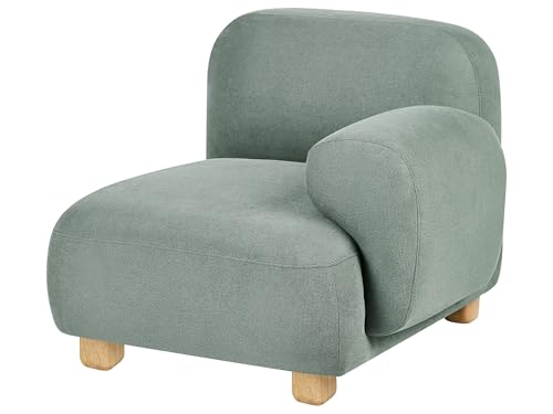 Beliani Section d'Assise Gauche Moderne en Tissu Hydrofuge 1 Place Module de Canapé d'angle Pieds en Bois Vert Clair Amli