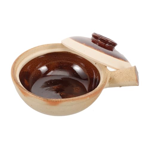 USMCPQVXN Olla para Barbacoa con Ajo, Olla para Guisar en el Hogar, Ollas de Barro para Cocinar, Olla para Sopa de Cocina, Olla para Cocinar, Cazuela, Olla para Guisar de Barro, Olla para Estufa de Ca
