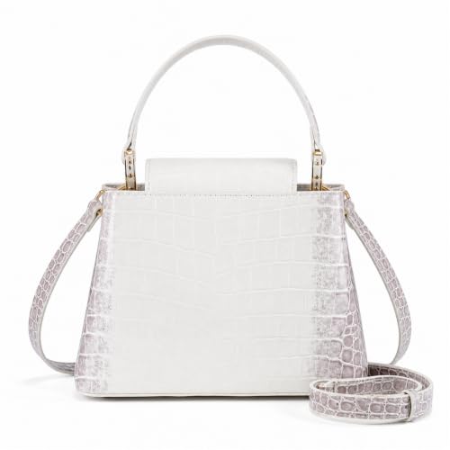 Image of TRBSXRT Small Satchel Bag for Women - Crocodile Leather Purse Classic Crossbody and Shoulder Bag