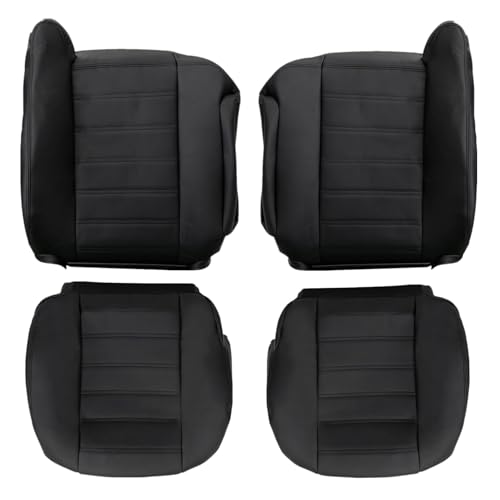 NLQR Front Driver and Passenger Side Bottom & Top Back Replacement Seat Covers Black Compatible with Hummer H2 2003 2004 2005 2006 2007