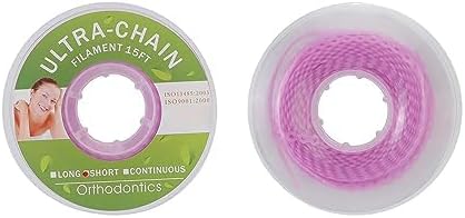 ANNWAH Dental Colorful Orthodontic Braces Rubber Chains,Dental Rubber Chains for Braces Power Chains for Orthodontic Treatment(Continuous,Purple 28)
