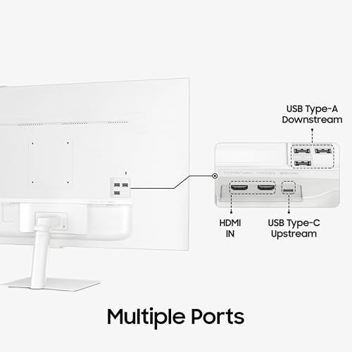 Image of Samsung 32 inch (80 cm) 4K M7 Vision AI Smart Monitor|UHD 3840 x 2160|Smart TV Experience with AI|Type-C|Apple AirPlay|Gaming Bar|Remote|Speakers|Wi-Fi|Bluetooth|AI Picture & Sound|LS32FM701UWXXL|White