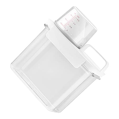 perfk 1.1 L Boîte De Rangement des Aliments Hermétique, Boîtes à Céréales, Distributeur De Détergent à Lessive, avec à Mesurer Poubelle à Lessive De Rangement pour Poudre à Lessive Distributeur Cover