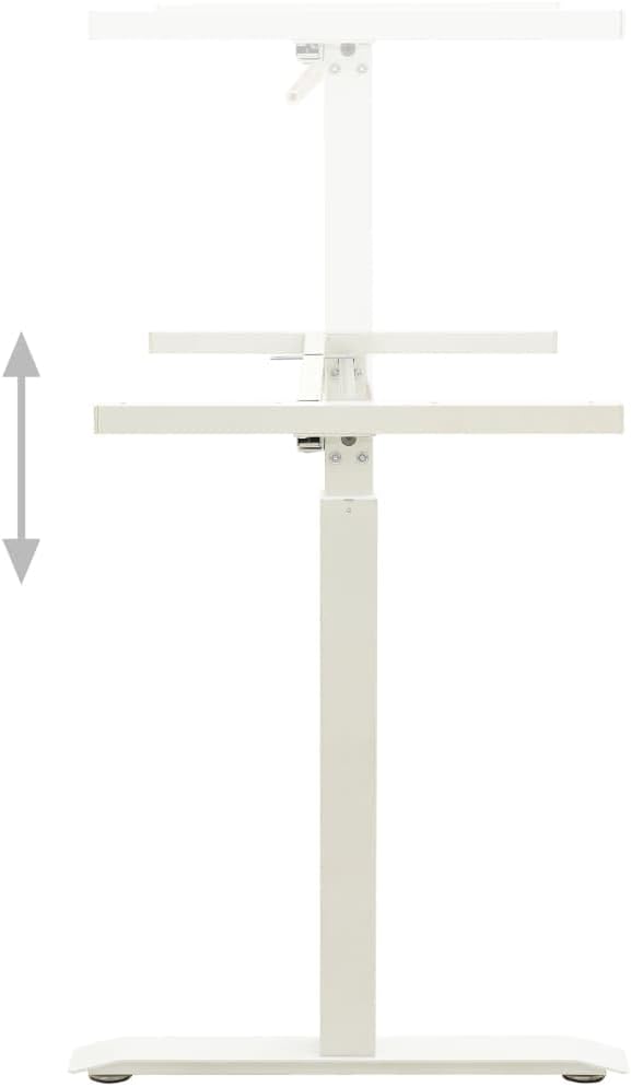 vidaXL Standing Desk Frame, Adjustable Desk Legs with Hand Crank System, Stand up Desk Base, Standing Frame for Computer Desks Home Office, White