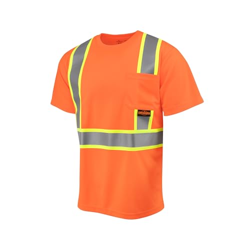 Radians Standard Safety Shirt, Hi-Vis Orange