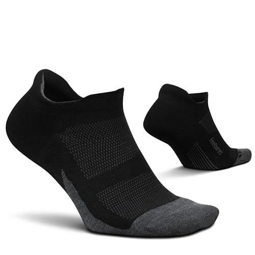 Feetures Elite Max Cushion No Show Tab Ankle Socks - Sport Sock with Targeted Compression