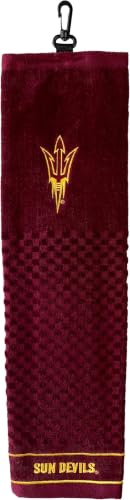 Image of Team Golf NCAA Arizona State Sun Devils Embroidered Golf Towel, Checkered Scrubber Design, Embroidered Logo (Pack of 6)