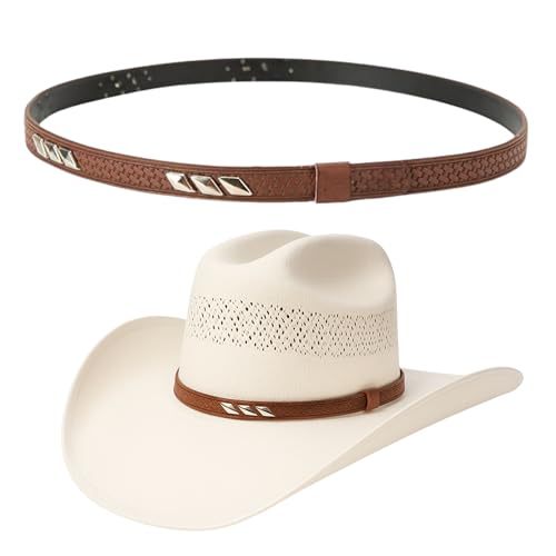 Image of Gamboa Hat Bands for Cowboy and Cowgirl Western Accesories for Men and Women Leather Style Hat Belt Band