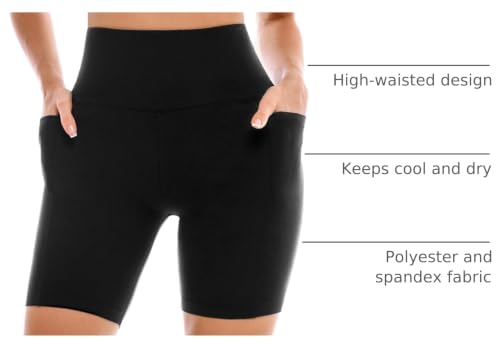 Image of Leafigure 2 Pack Womens Biker Shorts with Pockets 6 inch