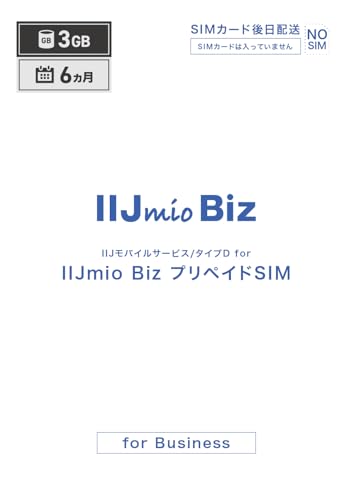 IIJ���o�C���T�[�r�X/�^�C�vD for IIJmio Biz �v���y�C�hSIM�i3GB/6�����j