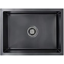 Pila Fregadero vidaXL Fregadero Hecho a Mano Pila Lavabo Comedor Cocina Alberca Servicio Grifo Lavar Olla Platos Integrado Acero Inoxidable Negro
