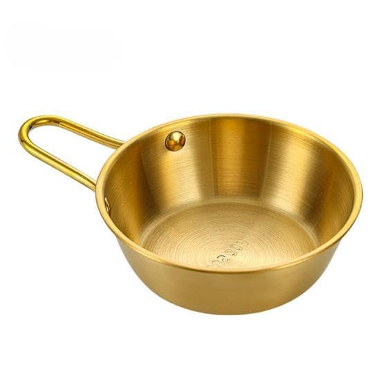 Image of Ramen Bowl, Simple Design Snack Bowl Simple Stainless Steel Sturdy Convenient Anti Scalding Korean Style for Picnics (Pack of 1)