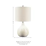 Signature Design by Ashley Rainermen 20" Modern Herringbone Ceramic Table Lamp, Off White - Image 5