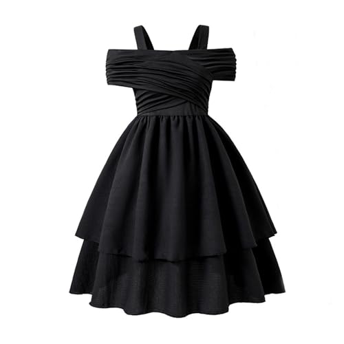 Vetement Robe Ete Fille Robe de Princesse Robes Soiree pour La Fête Anniversaire Loisirs de Fête Pas Cher Swing Robe Filles Chic et Elegant Léger Fluide Robes Mariage Ceremonie 8-13 Ans