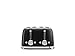 Smeg 50's Style Retro Aesthetic 4 Slice Toaster 6 Presets Extra Wide Slots Black TSF03BLUS