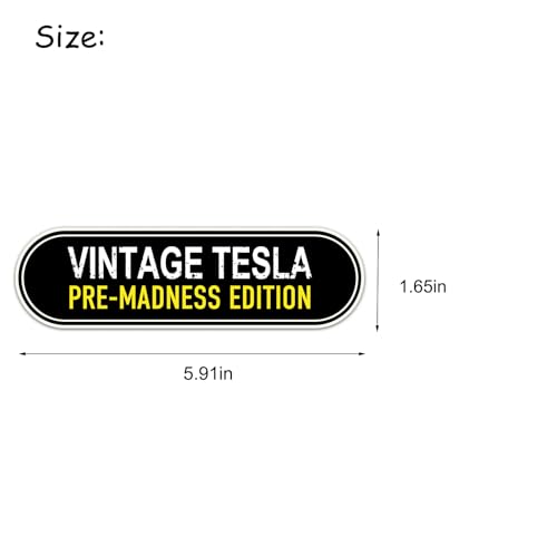 Image of Vintage Tesla Pre-Madness Edition Anti Elon Musk Tesla Club Bumper Stickers Car Decals, I Bought This Before We Knew Elon was Went Crazy, Fuck F Elon Funny for Tesla Model 3 Y X S