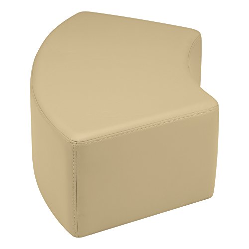 Image of Sprogs 12 inch H Structured S-Curve Stool -Flexible Modular Collaborative Soft Seating for Office, Home, Lounge and School Classrooms with Durable Frame & Set of 6 inch Legs Add-on -Sand