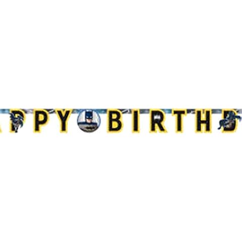 Batman Birthday Banner with Button Badge Cover