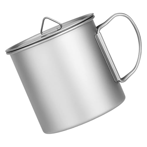 STBQHG Camping Coffee Cup with Lid, Cooking Drinking Water Cup Outdoor Kitchen Equipment Travel Cookware Drink Cup Tourist Mug