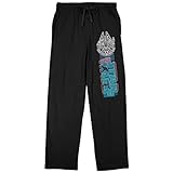 Star Wars: A New Hope Millennium Falcon Logo Men's Black Graphic Sleep Pajama Pants-X-Large