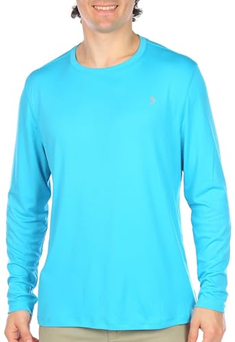 Reel Legends Mens UPF 50+ Solid Reel-Tec Long Sleeve Shirt Large Blue