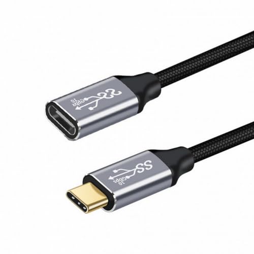 CY Cable USB-C USB 3.1 Type-C Male to Female Extension Data Cable 10Gbps 100W with Sleeve Compatible with iPhone 15 Laptop (200cm)