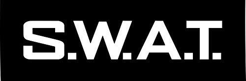 TENNER.LONDON Set of 2 x Swat Iron on Screen print for Fabric machine washable transfer Police S.W.A.T. Applique