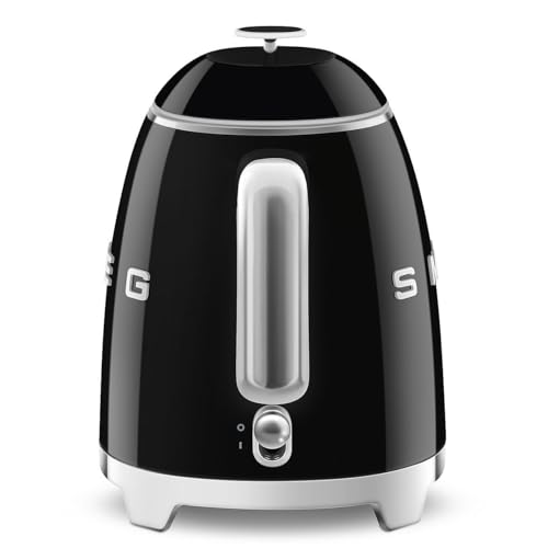 Image of SMEG Mini 50's Retro Style 3 Cup Electric Kettle with Double Wall Anti Slip Base and Water Level Indicator (Black)