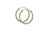 9 ct Gelb Gold Kreolen 9 Karat Gold 18 mm Diamantschliff Mitteldicke Röhrenförmige Ringe Lieferung in Geschenkbox