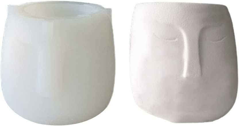 Creative Portrait Face Mold Abstract Design Plant Pot Silicone Mold Flower Pot Mould for Resin Casting Home Decoration face Flower Pot Silicone Mold