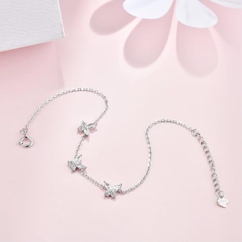 Bracelet à charme papillon anti-ternissement pour mariage et fêtes