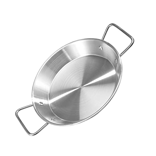 MAGICLULU 1 Pc Placa De Doble Asa Platos Cacerola Tapas Bochas Artilugio Bandejas De Bocadillos Lámina Bandeja De Bocadillos Bol Bandeja Para Servir Comida Manejar Silver Acero Inoxidable