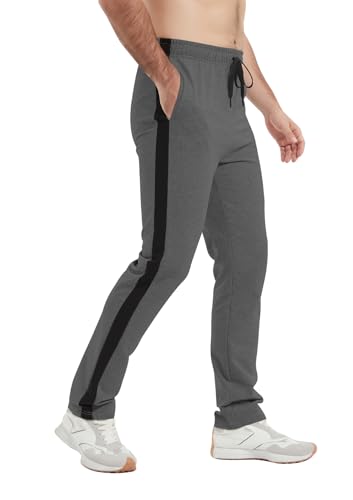 Idtswch 34/36/38/40 Long Inseam Men's Tall Striped Sweatpants Workout Training Lounge Joggers Pants with Pockets3