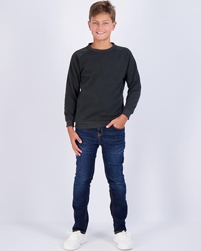 Real Essentials 3 Pack Boys' Fleece Crew Neck Long Sleeve Sweatshirt - Soft Pullover Sweaters for Youth Kids Boys & Girls4