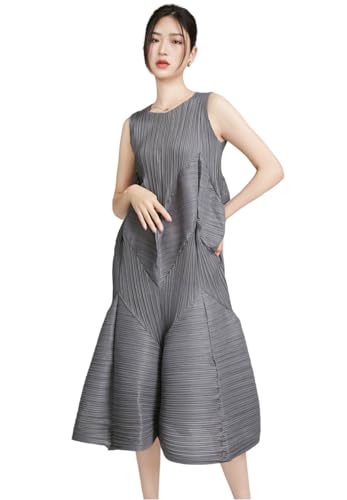 Meufam Women Summer Casual T Shirt Dresses Beach Cover up Plain Pleated Tank Dress