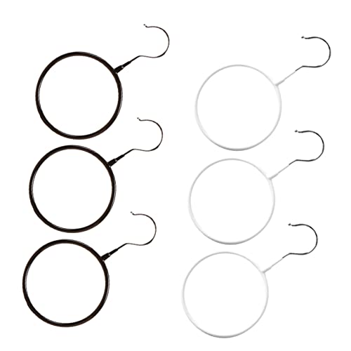 Happyyami 6pcs Scarf Hanger Rings Multifunctional Clothes Holding Organizer for Ties Shawls and Belts for Closet Retail Display Material Compact