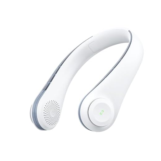 ACELIFE Ventilador de Cuello, 5000mAh Ventilador Cuello Portátil Silencioso USB Recargable Cuello de silicona suave ajustable con 3 Velocidades Para Deportes, Interior, Exterior