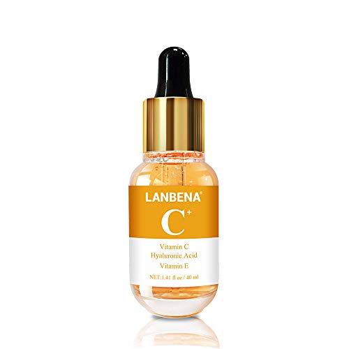 Vitamin C Serum with Hyaluronic Acid for Face and Eyes - Organic Skin Care with Natural Ingredients for Acne, Anti Wrinkle, Anti Aging, Fades Age Spots and Sun Damage - 1.37 OZ