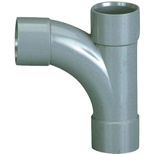 Pied de biche PVC gris 87°30 - Ø 40 mm - Triple emboîture - Girpi