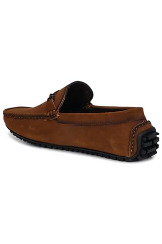 Image of OCIO Shoes Men's Driving Loafers OS1135 - Slip-On Leather Moccasins with Rubber Sole & Round Toe