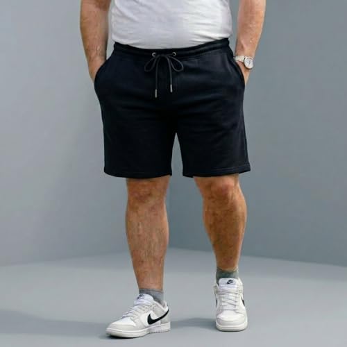 Image of Khakey The Men's Cotton Short for Men | Knee Length Plus Size Shorts for Men | Mens Regular Fit Cotton Lounge & Casual Short's | Soft Fabric (XXL, 3XL, 4XL, 5XL, 6XL, 7XL, 8XL)