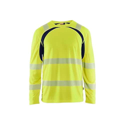 Camiseta de alta visibilidad Blaklader manga larga evite riesgos laborales con talla 4XL