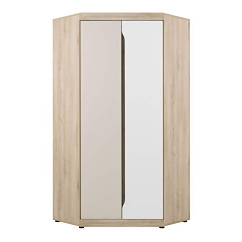 MHF Smart 7 - Armario esquinero de 93 cm de ancho con 2 puertas y estantes modernos para habitación de los niños