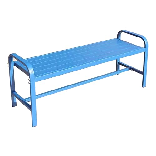Bancs d'extérieur en métal bleu banc de parc robuste 3 places sans dossier pour gares