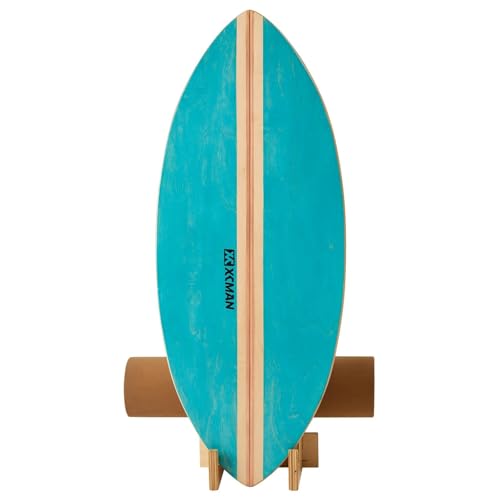 XCMAN Tavola da surf Balance Trainer con rullo in legno per esercizi di bilanciamento della stabilità – superficie...