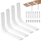 HonQiShiMY 4 Pezzi Staffe a L per Mensole Pesanti, Staffa Angolare Reggimensola da Muro,200x150mm Supporto per Mensole angolo retto 8 pollici, Adatto a Garage Bagni Cucine Soggiorno