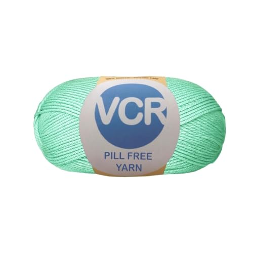 Image of VCR Aqua Green Yarn, Pill-Free Soft Knitting Yarn, 100 Grams Hank, 263 Meters Length, Low-Pill Acrylic Yarn, Soft Crosia Threads, Pack of 1, Suitable for Beanies, Caps and Gloves
