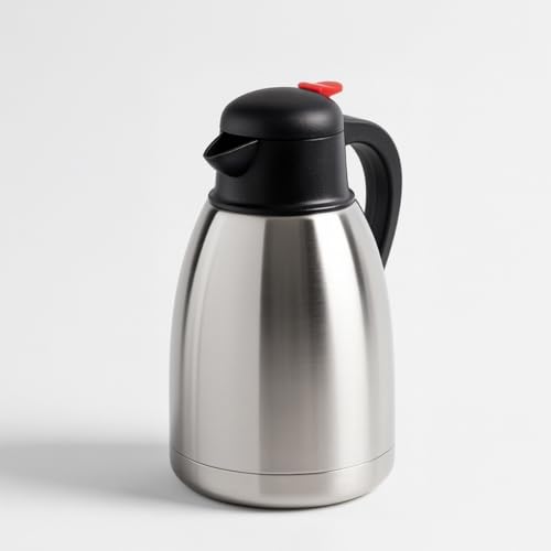 Jarra termo con dosificador de acero inoxidable plateado de 1500 ml