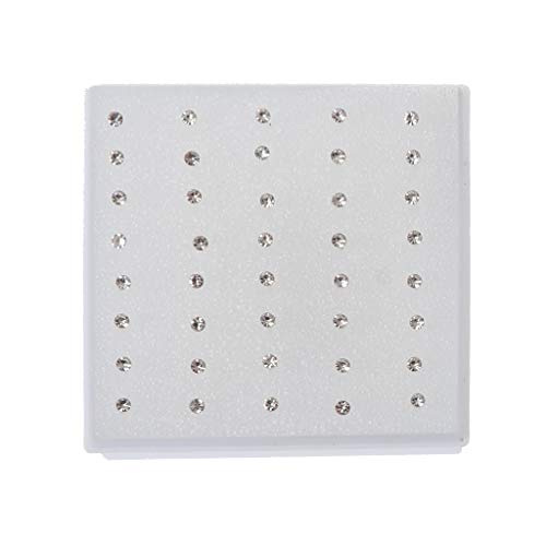 Earrings, 20 Pairs Colorful Faux Rhinestone Plastic Ear Studs Hypoallergenic Earrings White 2